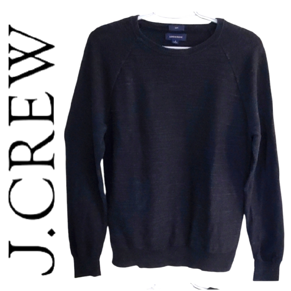 J.Crew/Jeans Black/Gray Charcoal Crew Neck Cotton Slim Top/Sweater. Small.